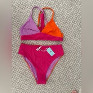 Marine Layer Pink, Orange and purple reversible Bikini Set